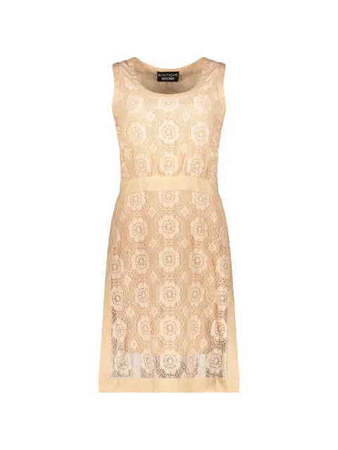 Boutique Moschino lace-overlay sleeveless mini dress Neutrals T04300812