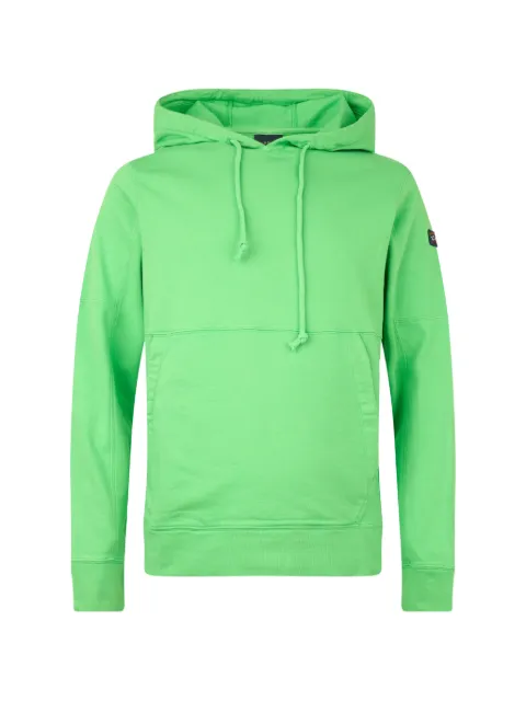 Paul & Shark logo-patch cotton hoodie Green 23411810