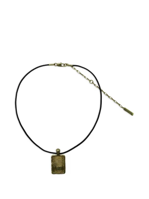 Ellery zodiac-engraved rectangular-pendant necklace Gold 9FA235