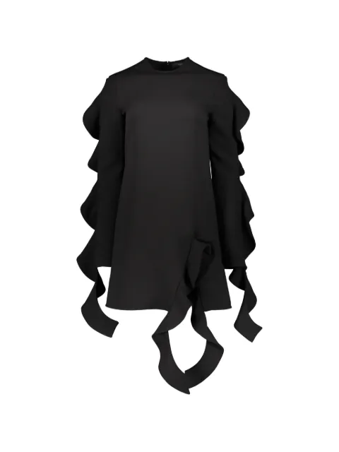 Ellery ruffle-detail long-sleeve mini dress Black 9FD676CR