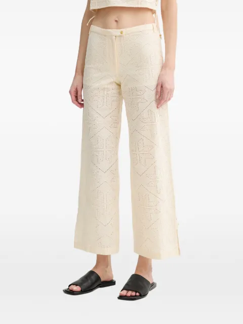 Sessùn Allindy embroidered flared trousers Neutrals 26207015