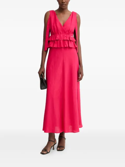 Pedro Del Hierro ruffled-trim shoulder-tie maxi dress Pink 3813570
