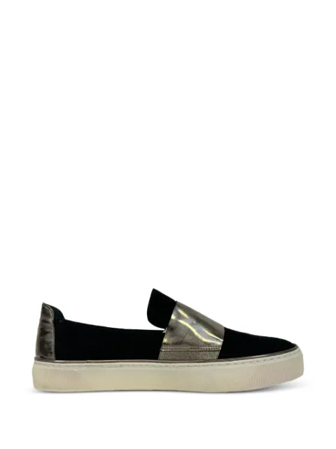 Stuart Weitzman late 2010s metallic-panel slip-on sneakers Black RFCPUGBSH755341W