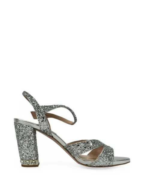 Miu Miu Pre-Owned Crystal-embellished leather sandals Silver RFCPUGBSH755339W
