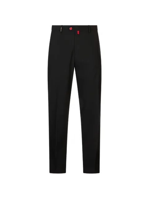 Kiton logo-patch elasticated-waistband trousers Black UFPPEK03711