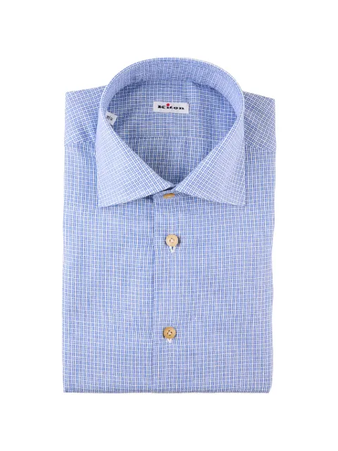 Kiton micro-check shirt Blue UCCH09053