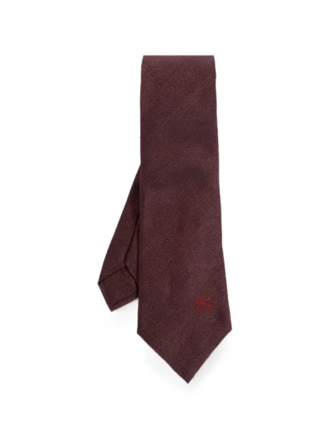 ETRO Pegaso-embroidered silk tie Red MASA0001AU11S
