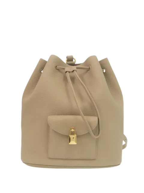 Loro Piana Pre-Owned 2019-2026 Grained Calfskin Extra Drawstring backpack Neutrals DH0UWT8JGFU1K0OC