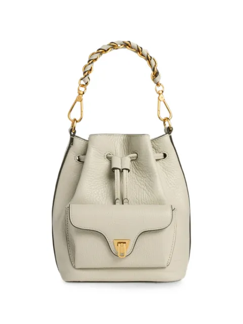 Coccinelle Beat Generation grained leather shoulder bag Neutrals E1TFK230301