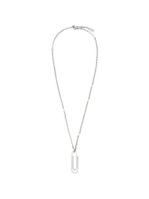 Off-White strass-set paperclip necklace Silver OWOB146S26MET0017272