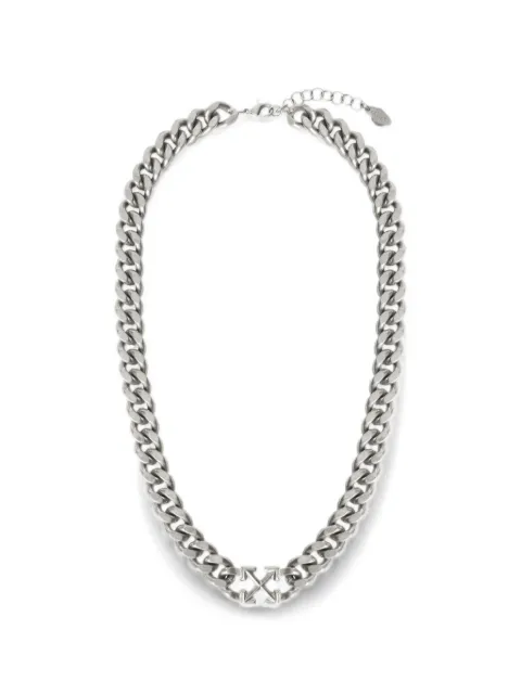 Off-White Arrows curb-chain necklace Silver OMOB16DC99MET0017200