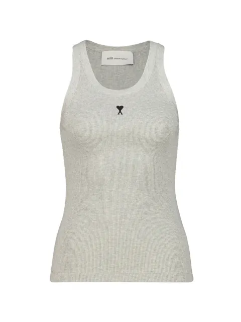 AMI Paris Ami de Coeur ribbed tank top Grey FTP811JE0117