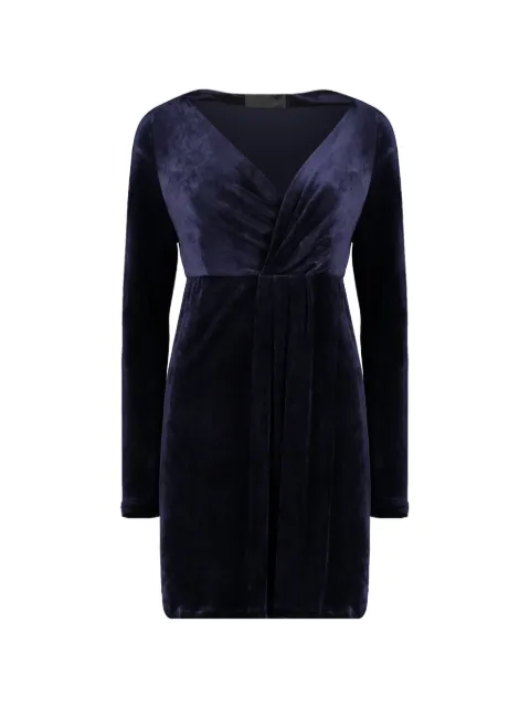Alberta Ferretti V-neck long-sleeve mini dress Blue A04012823