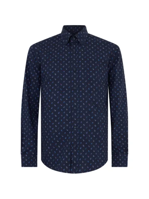 Paul & Shark anchor-print button-down shirt Blue P20P3264SFO