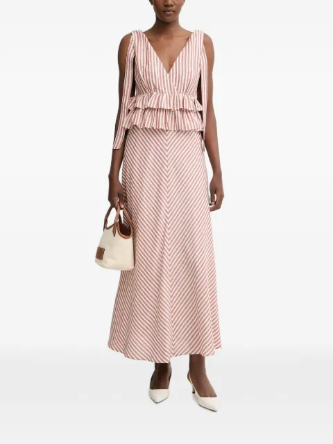 Pedro Del Hierro striped ruffled maxi dress Pink 3813570