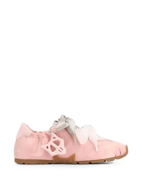 NAKED WOLFE bow-embellished satin sneakers Pink ADORABLEPINKSATIN