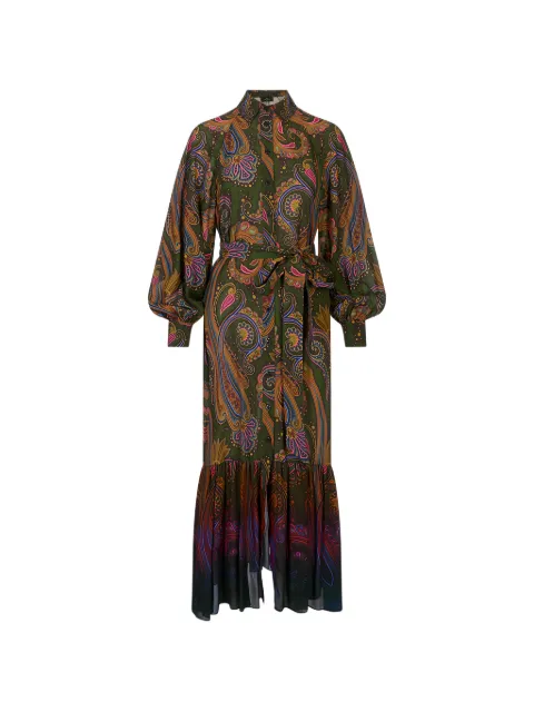 ETRO paisley-print belted dress Green WRHA056199SP418