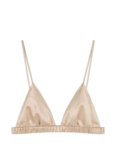 The Frankie Shop Nina satin-finish triangle bralette Neutrals BRFS22108043