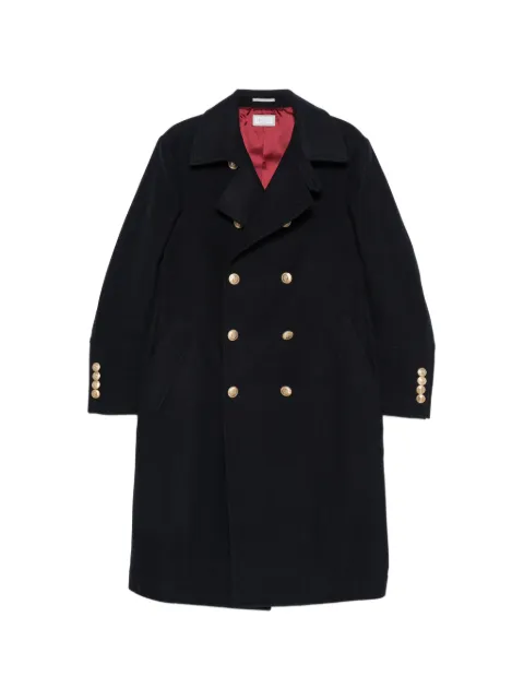 Brunello Cucinelli double-breasted crest-button coat Blue MT4019142GC210
