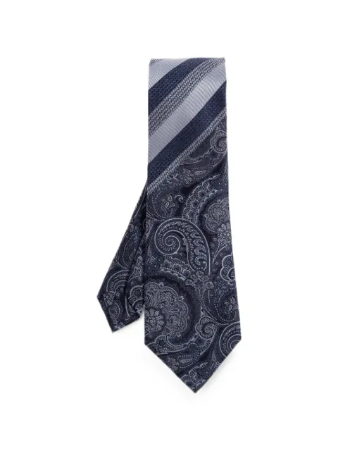 ETRO paisley-print striped tie Blue MASA0005AQ11V