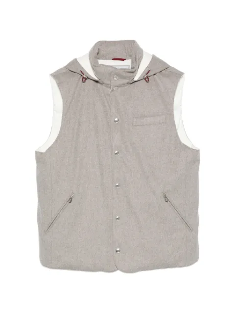Brunello Cucinelli hooded press-stud gilet Grey MM4701775CGK56
