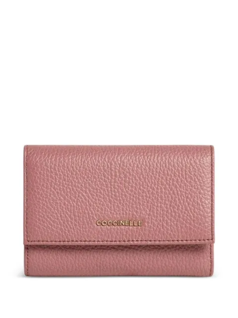 Coccinelle medium Metallic logo-lettering wallet Pink E2MW5116601