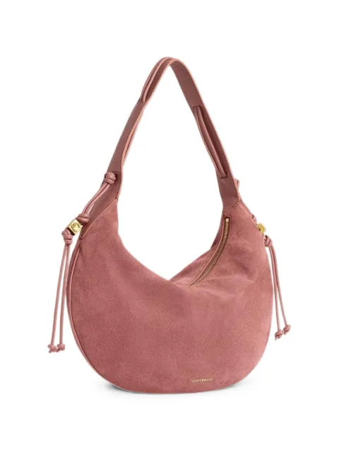 Coccinelle medium Thess suede shoulder bag Pink E1VCB130201