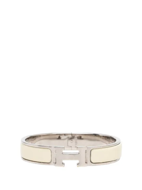 Hermès Pre-Owned 1990-2010 Narrow Enamel Clic Clac H Bracelet PM costume bracelet White 1MIDRLG0PYACB6P3