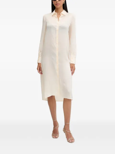 Patrizia Pepe side-slit shirt midi dress Neutrals 2C1712A752