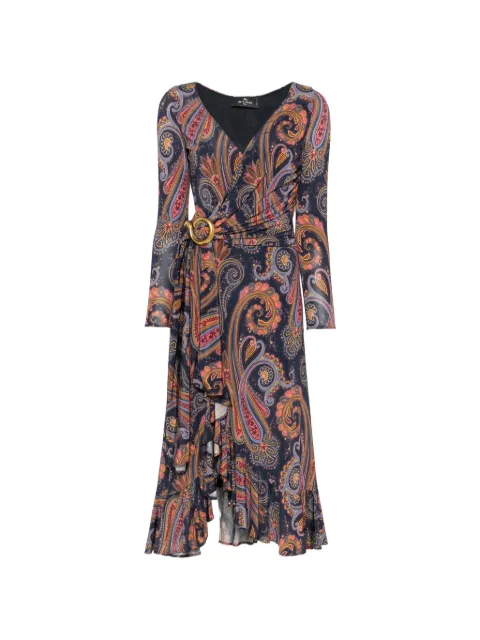 ETRO paisley-print midi dress Blue WRHA0641