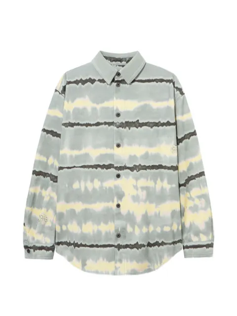Off-White tie-dye cotton overshirt Green 44MES01FZ26F001420