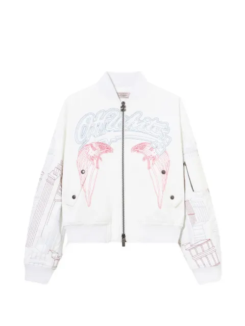 Off-White Skyline embroidered cropped bomber jacket White 44MEH05ZZ26F003100