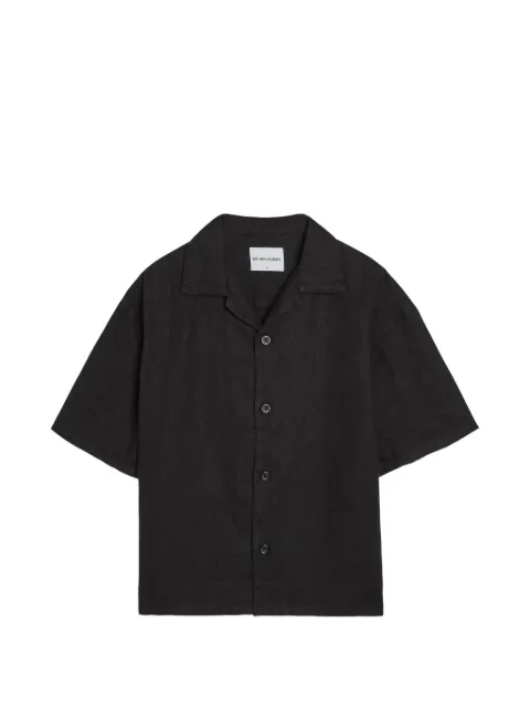 MKI Miyuki Zoku linen camp-collar shirt Black MKILINENVAC