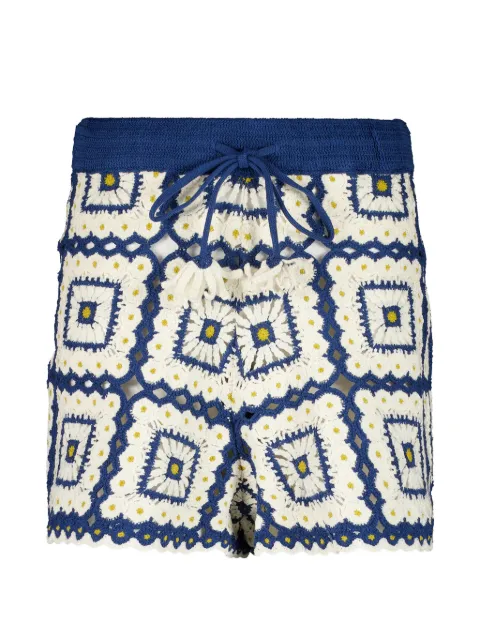 ALEMAIS Dolly patchwork crochet shorts Blue 7304P