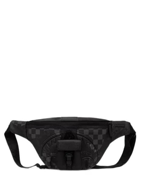 Sprayground check-print shark-mouth belt bag Black 910B9055