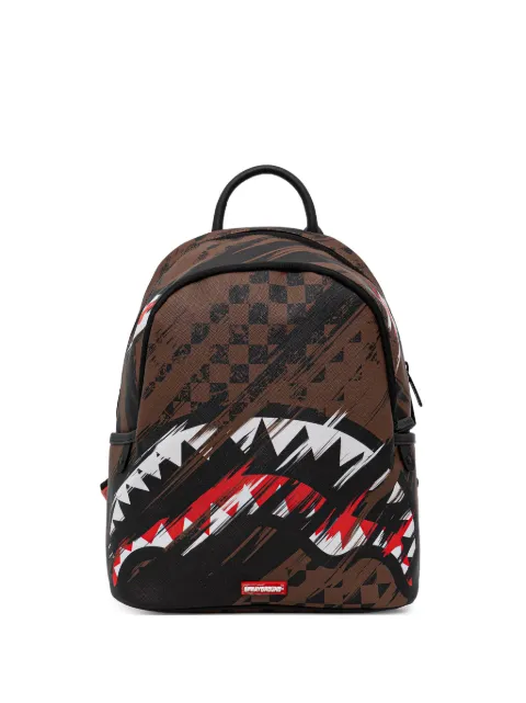Sprayground Smeared shark-print backpack Brown 910B8964