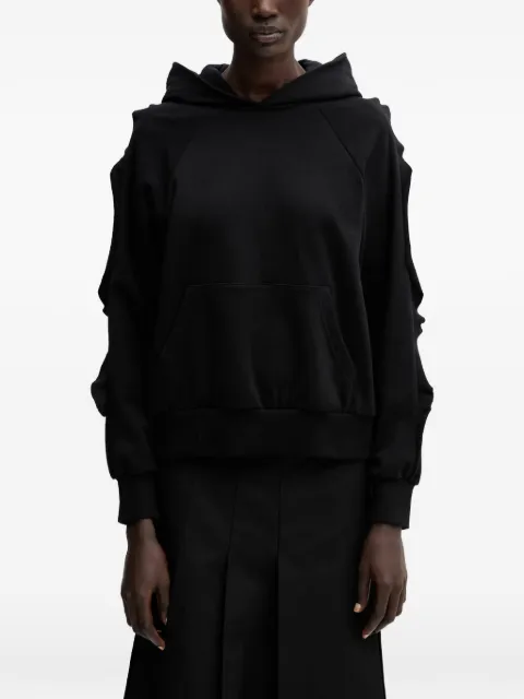 Undercover ruffled-sleeve hoodie Black UP1F1810