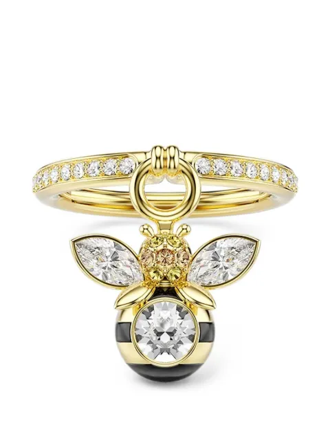 Swarovski Idyllia bee-pendant crystal-embellished ring Gold 5748153