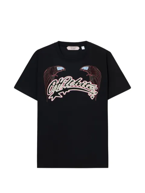 Off-White Swarovski crystal-embellished graphic-print T-shirt Black 44MAA027Z26J008001