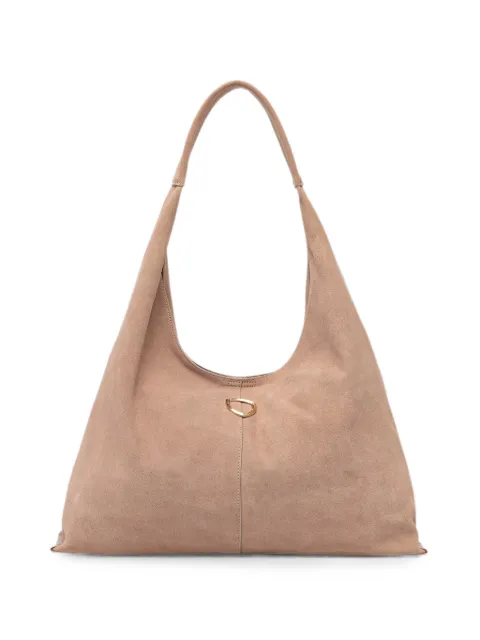 Blauer calf suede logo-plaque tote bag Neutrals HINA01
