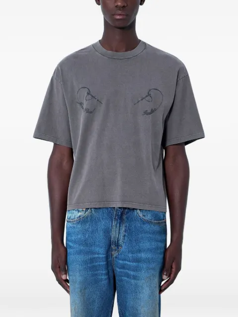 Jean Paul Gaultier logo-embroidered cotton T-shirt Grey 2601WTO405J03304