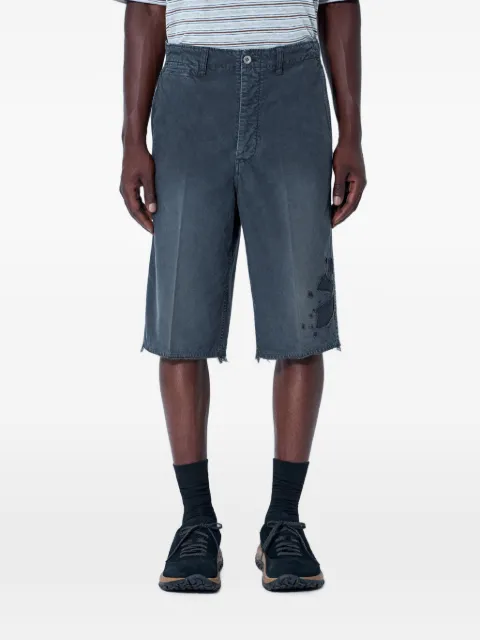 visvim distressed frayed-hem shorts Grey 0126105008008