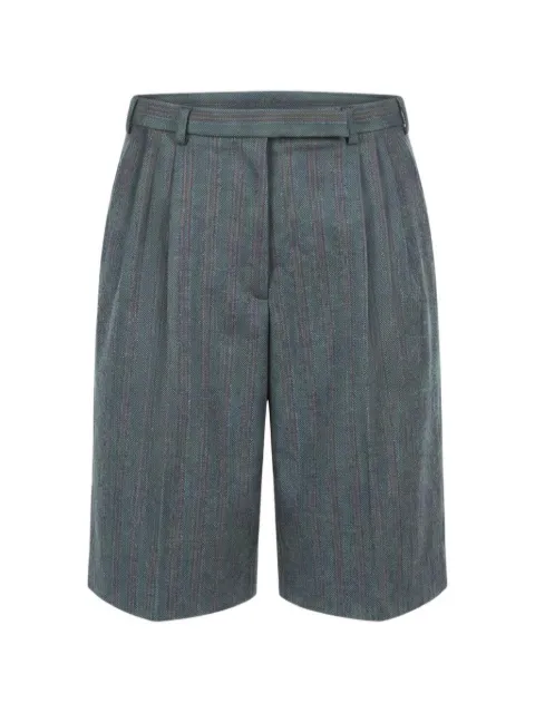 Jil Sander herringbone-pattern pleated shorts Grey J02KA0397J40334