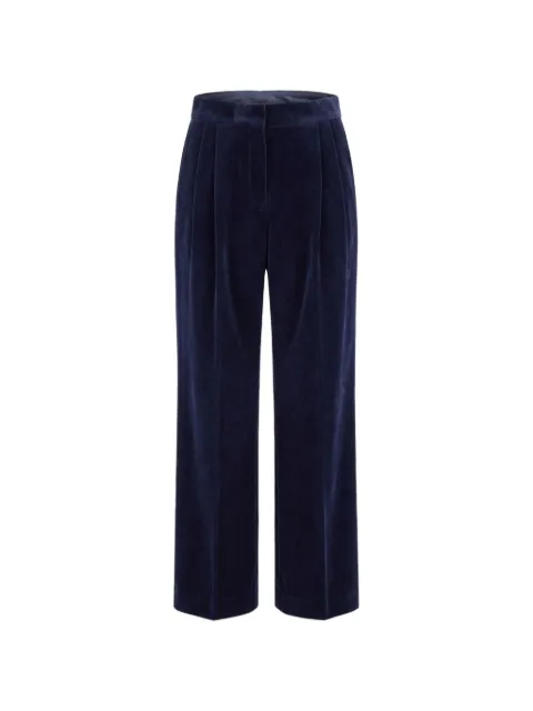 Jil Sander velvet pleated tailored trousers Blue J02KA0396J45367