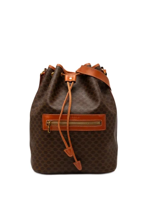 Celine Pre-Owned 1996 Macadam Coated Canvas Drawstring bucket bag Brown JGTUU756LIR8U0VQ