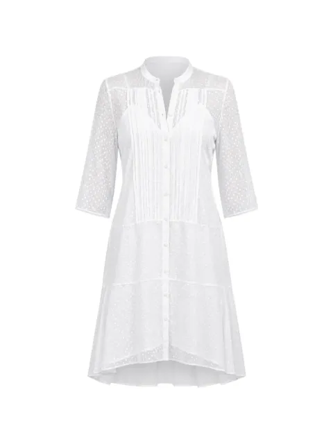 Barbara Bui pintuck-detail swiss-dot dress White H1329GCB01