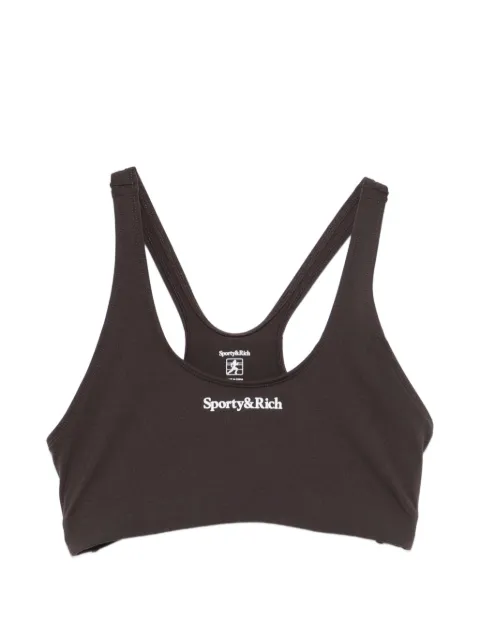 Sporty & Rich logo-print bra Brown TO003711300BR