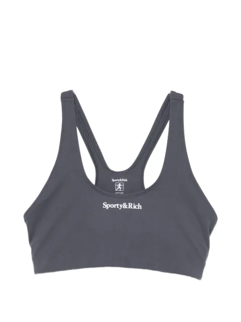 Sporty & Rich logo-print racerback sports bra Grey TO003711300GY