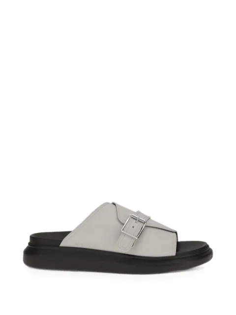 Alexander McQueen buckle-fastening leather sandals Grey 874829W4Z90