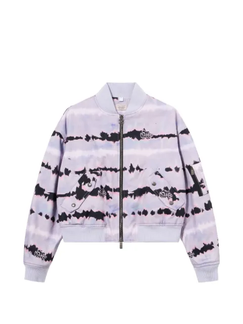 Off-White tie-dye cropped bomber jacket Purple 44MEH05ZZ26F002531